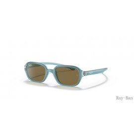 Ray Ban Kids Light Blue And Brown RB9074S Sunglasses