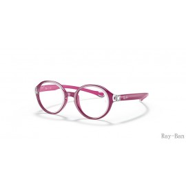 Ray Ban Optics Kids Transparent On Fuxia Frame RY9075V Eyeglasses