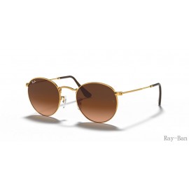 Ray Ban Round Metal Light Bronze And Brown RB3447 Sunglasses