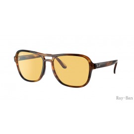 Ray Ban State Side Reloaded Striped Havana And Yellow RB4356 Sunglasses