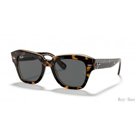 Ray Ban State Street Havana On Transparent Brown And Grey RB2186 Sunglasses