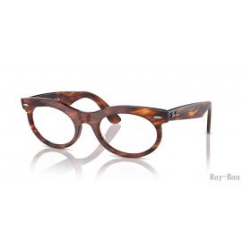 Ray Ban Wayfarer Oval Optics Striped Havana Frame RB2242V Eyeglasses