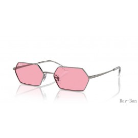 Ray Ban Yevi Bio-based Gunmetal And Pink RB3728 Sunglasses